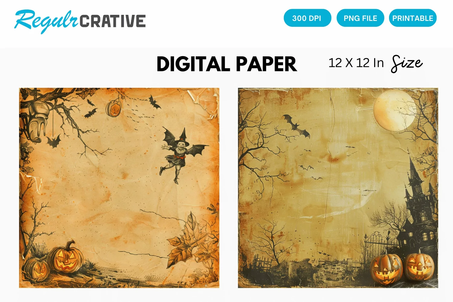 Vintage Halloween Digital Paper product image 1