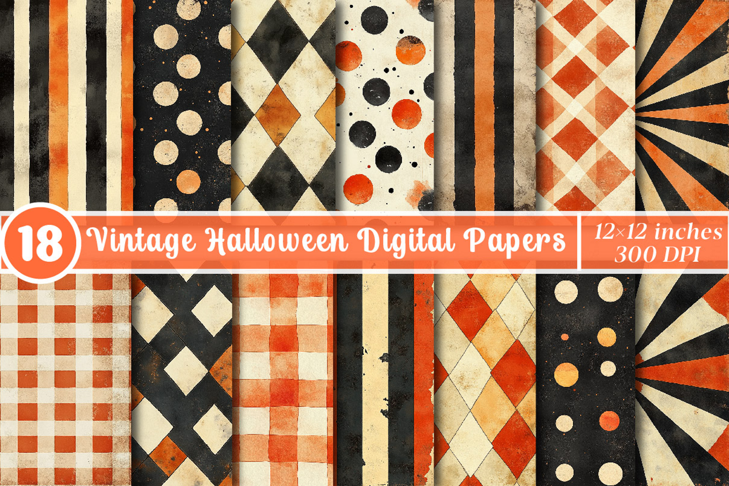 Vintage Halloween Digital Papers product image 1