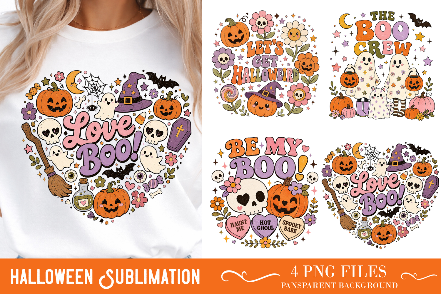 Vintage Halloween Distressed PNG, Retro Sublimation product image 1