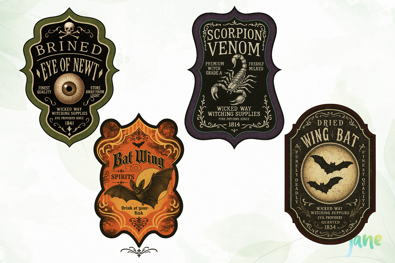Vintage Halloween Labels Sublimation product image 1