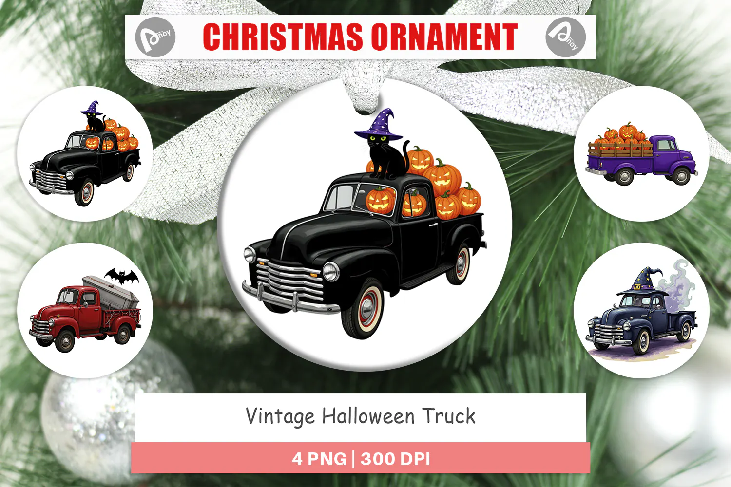 Ornament Vintage Halloween Truck product image 1
