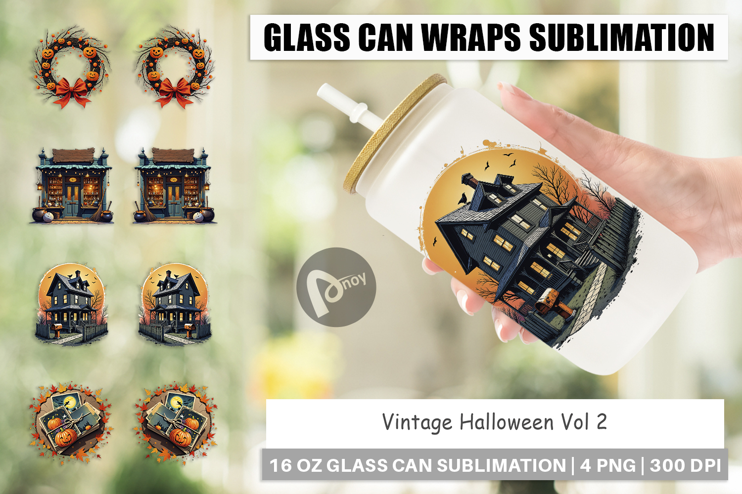 Glass Can Vintage Halloween