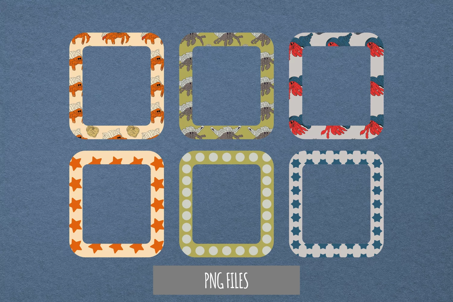Vintage Hermit Crab Seamless Pattern Frames product image 1