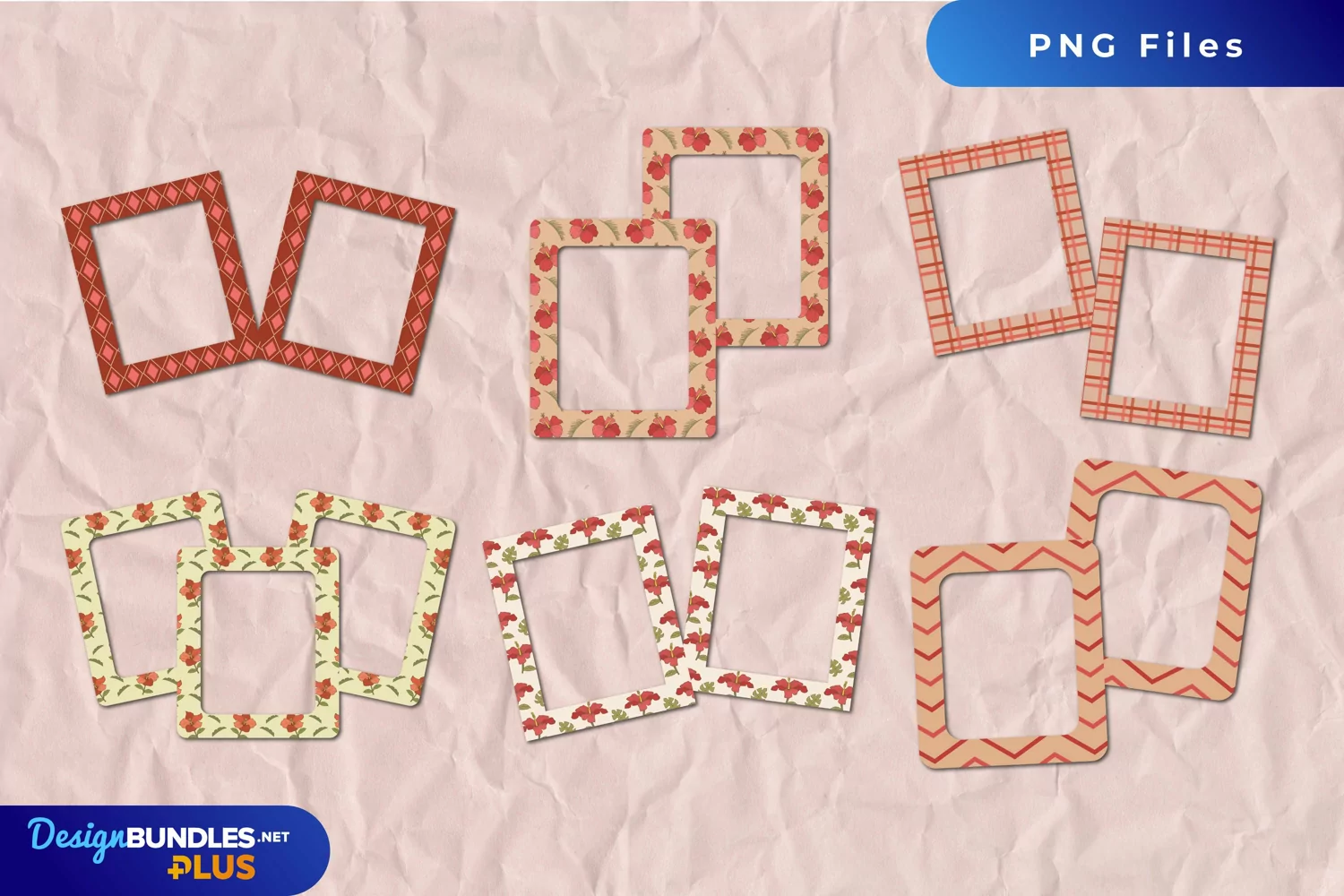 Scrapbooking Vintage Hibiscus Flowers Frames Set product image 1