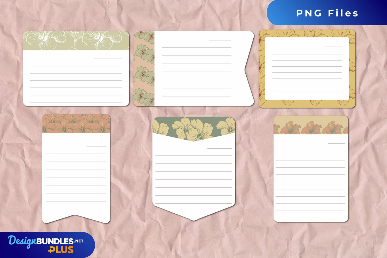 Vintage Hibiscus Flowers Shaped Journaling Area product image 1