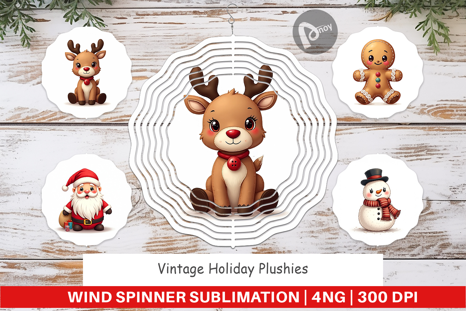 Vintage Holiday Plushies Wind Spinner product image 1