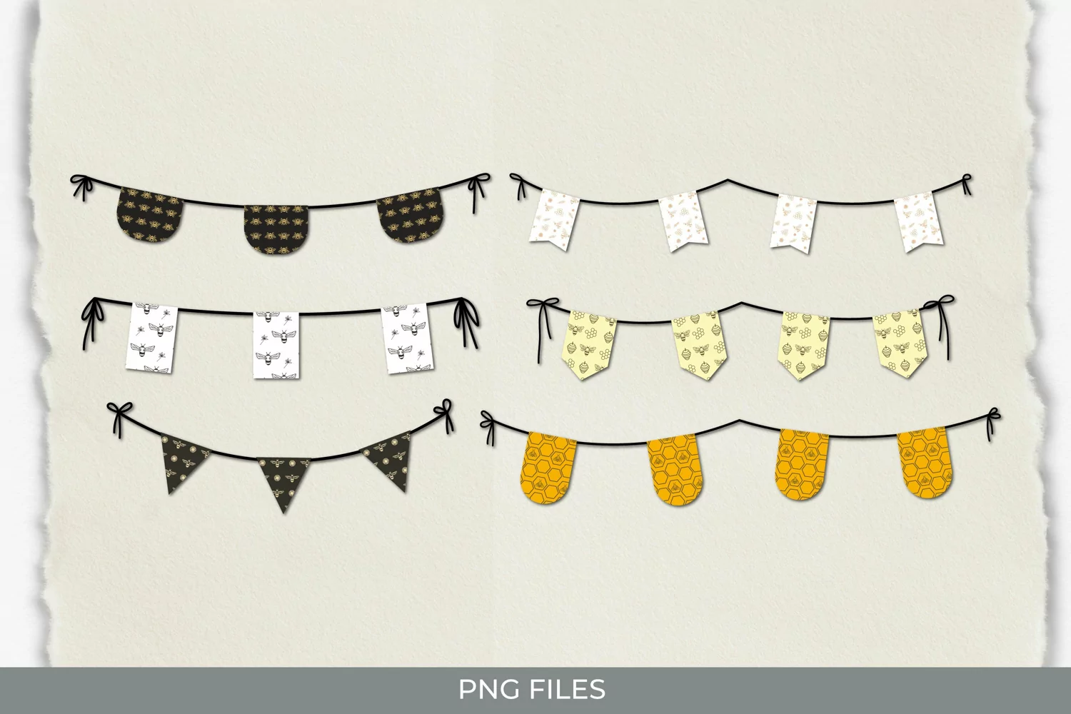 Vintage Honey Bee Seamless Pattern Bunting Banner Sets product image 1