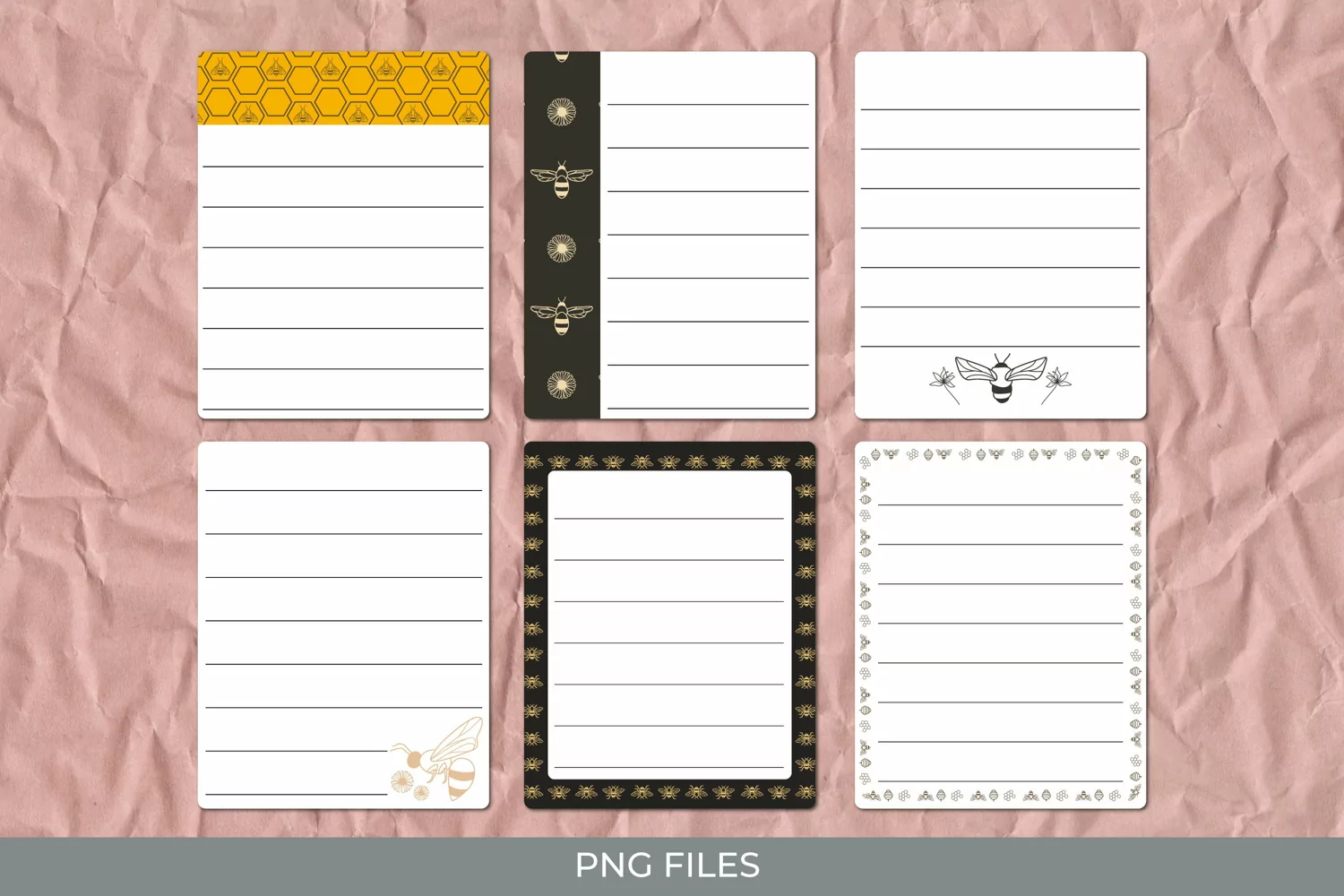 Vintage Honey Bee Seamless Pattern Shaped Journaling Area product image 1