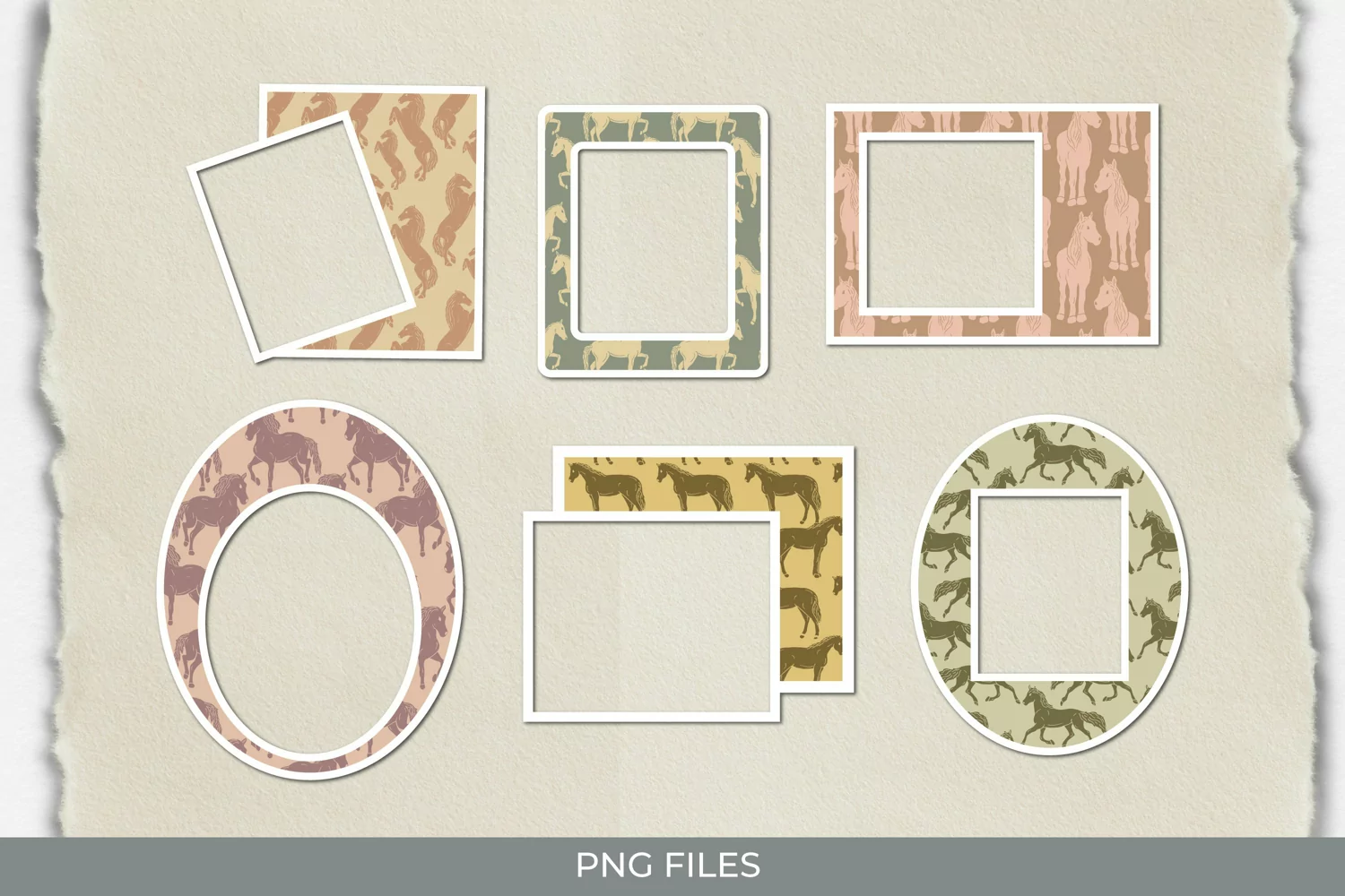 Vintage Horses Seamless Pattern Frames product image 1