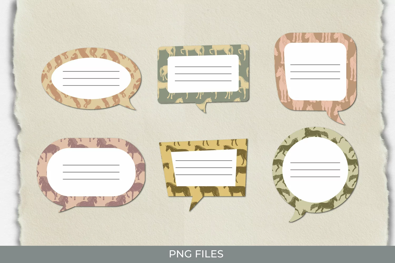 Vintage Horses Seamless Pattern Speech Bubbles product image 1
