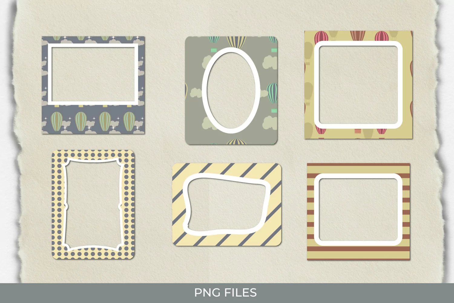 Vintage Hot Air Balloons Seamless Pattern Frames product image 1