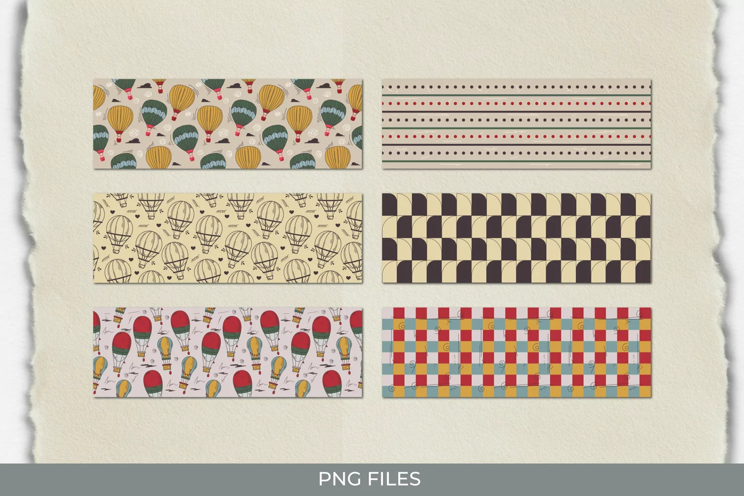 Vintage Hot Air Balloons Seamless Pattern Stripe product image 1