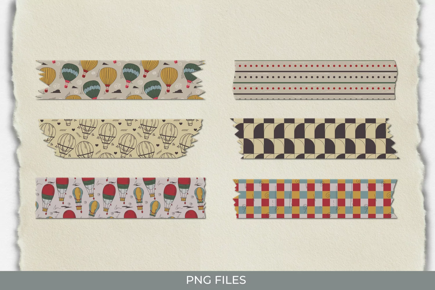 Vintage Hot Air Balloons Seamless Pattern Tape product image 1