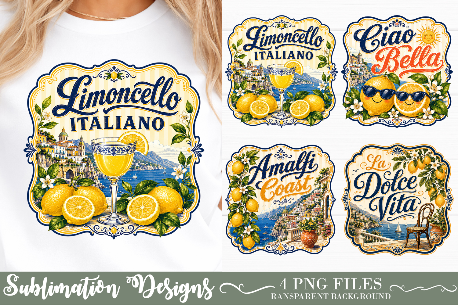 Vintage Italian Summer Sublimation Design product image 1