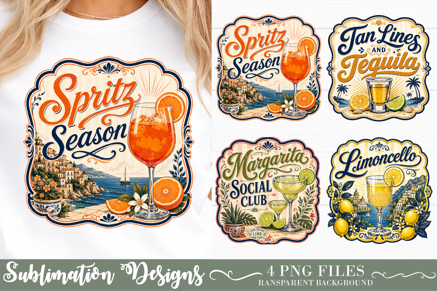 Vintage Italian Summer Sublimation Design product image 1
