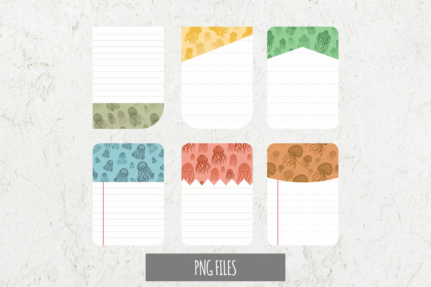 Vintage Jellyfish Seamless Pattern Journaling Page product image 1
