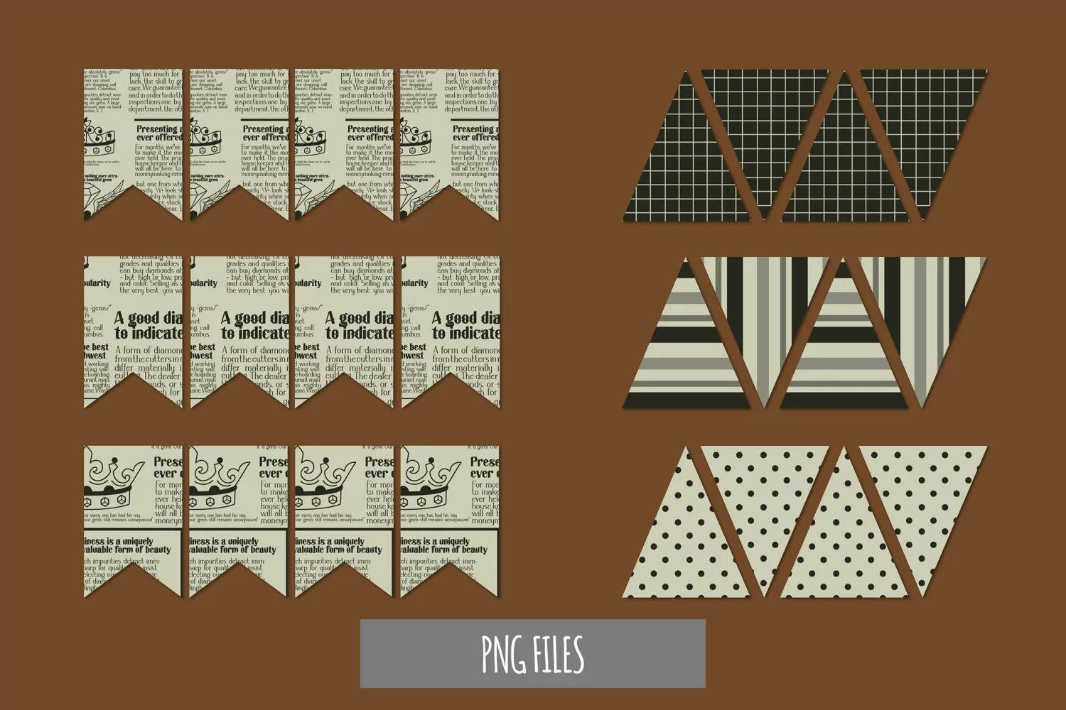 Vintage Jewelry Advertisement in Newspaper Bunting Banner product image 1