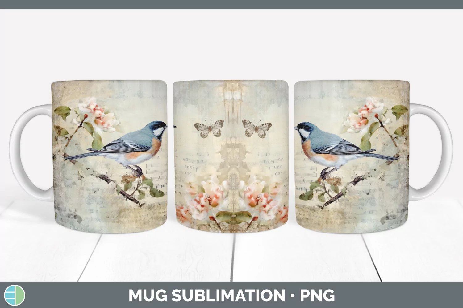 GorgeousDecoupage Juncos Mug Wrap design.