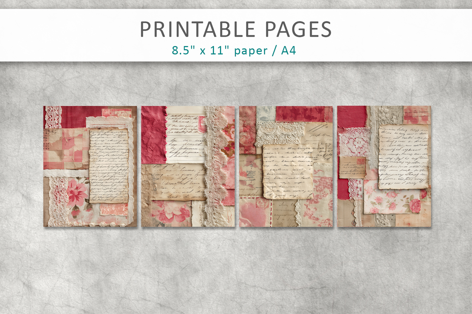 antique lace junk journal pages product image 1