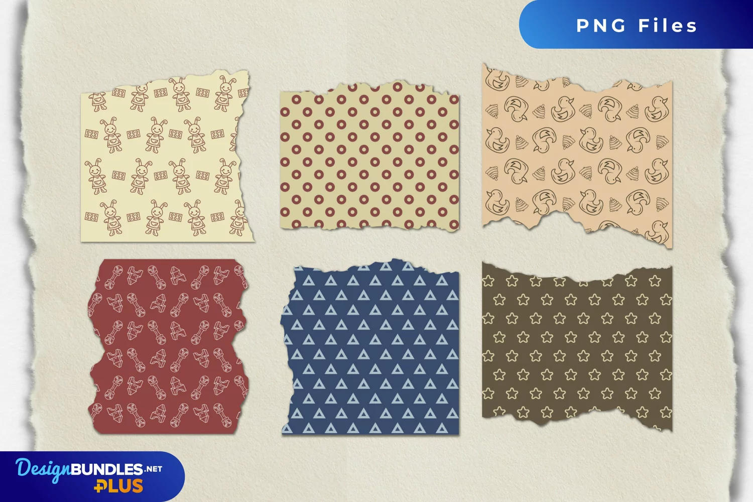 Vintage Kid Toys Seamless Pattern Torn Paper product image 1