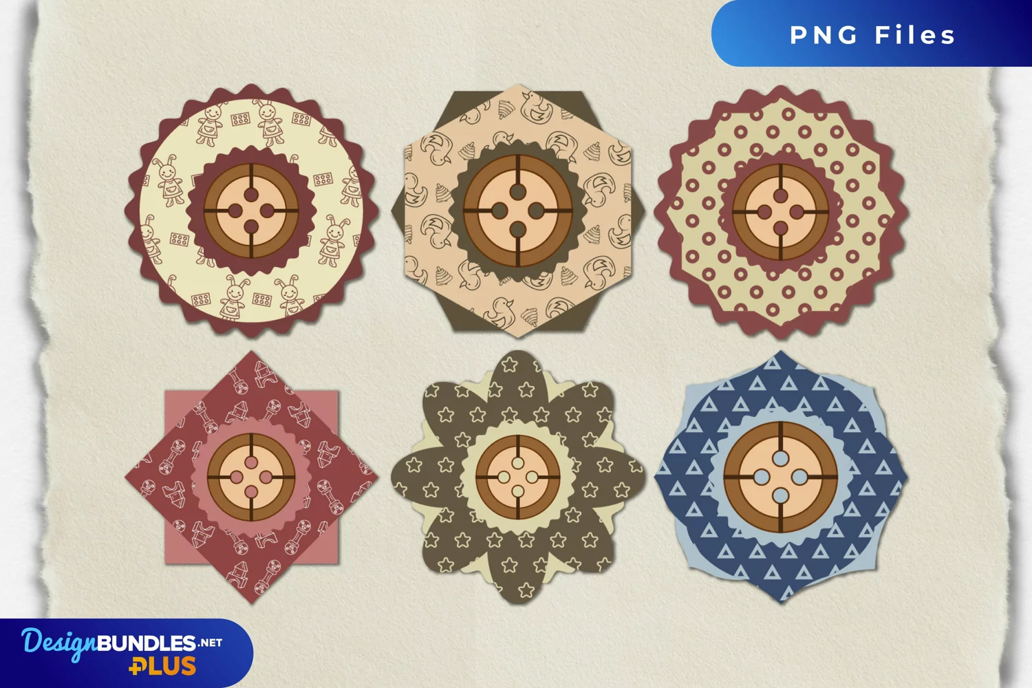 Vintage Kid Toys Seamless Pattern with Buttons product image 1