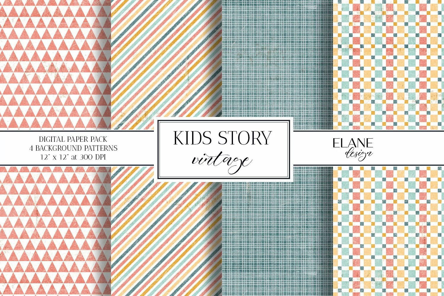 Vintage Kids Story Digital Paper product image 1