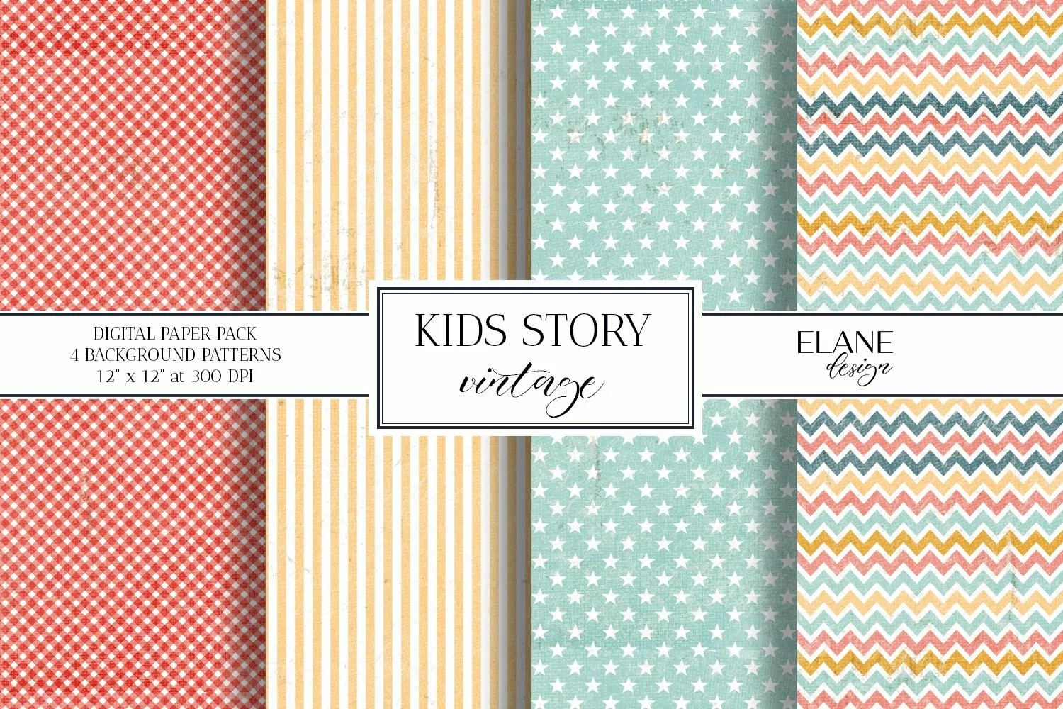 Vintage Kids Story Digital Paper product image 1