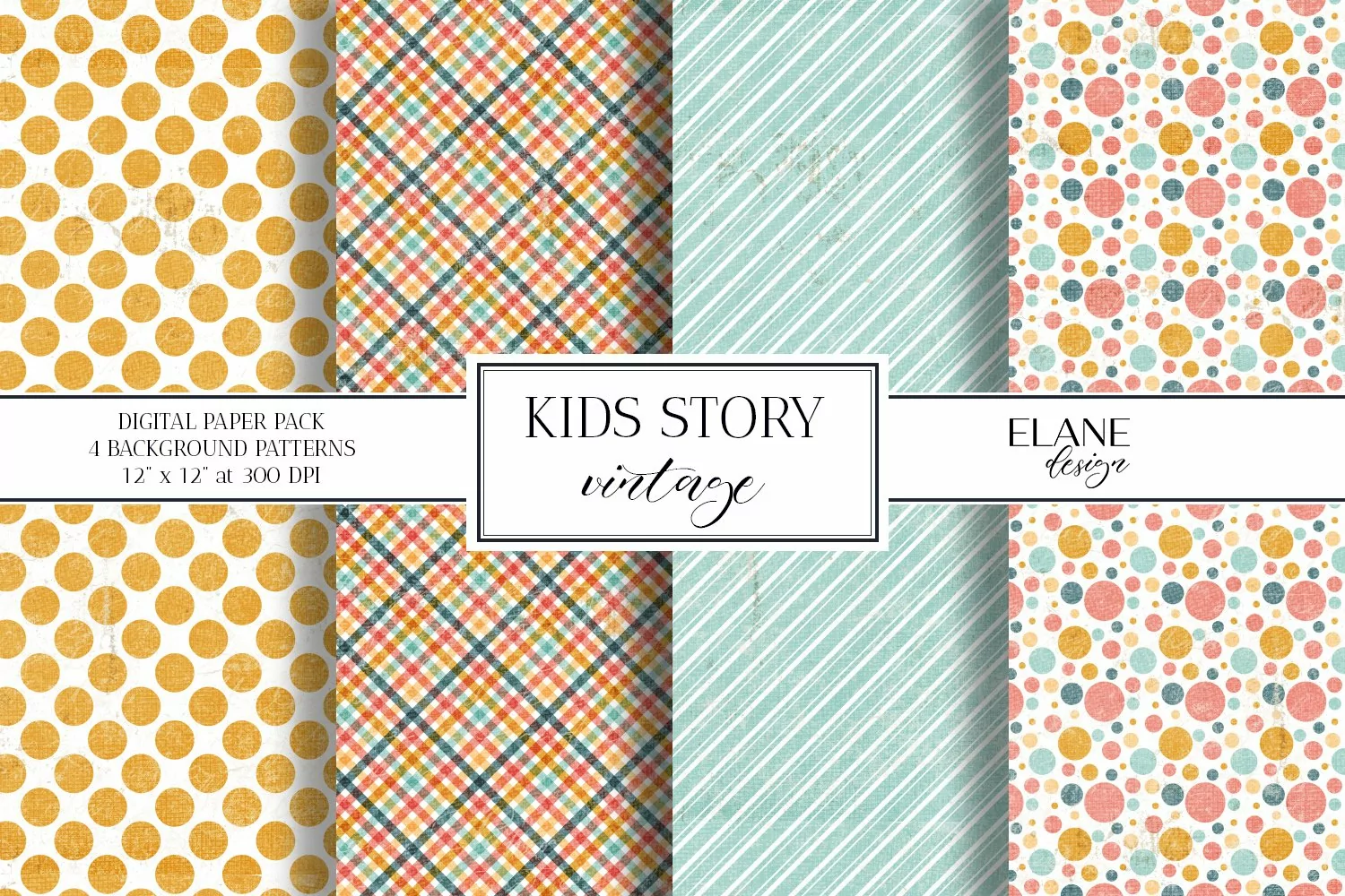 Vintage Kids Story Digital Paper product image 1