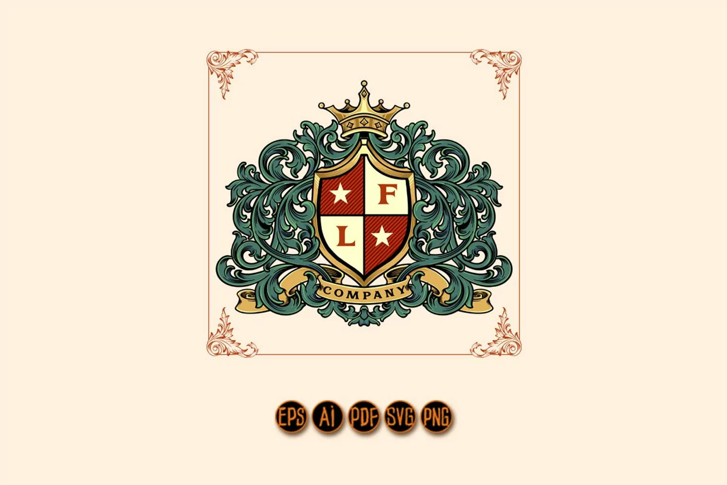 Vintage label swirls flourish ornament illustrations product image 1