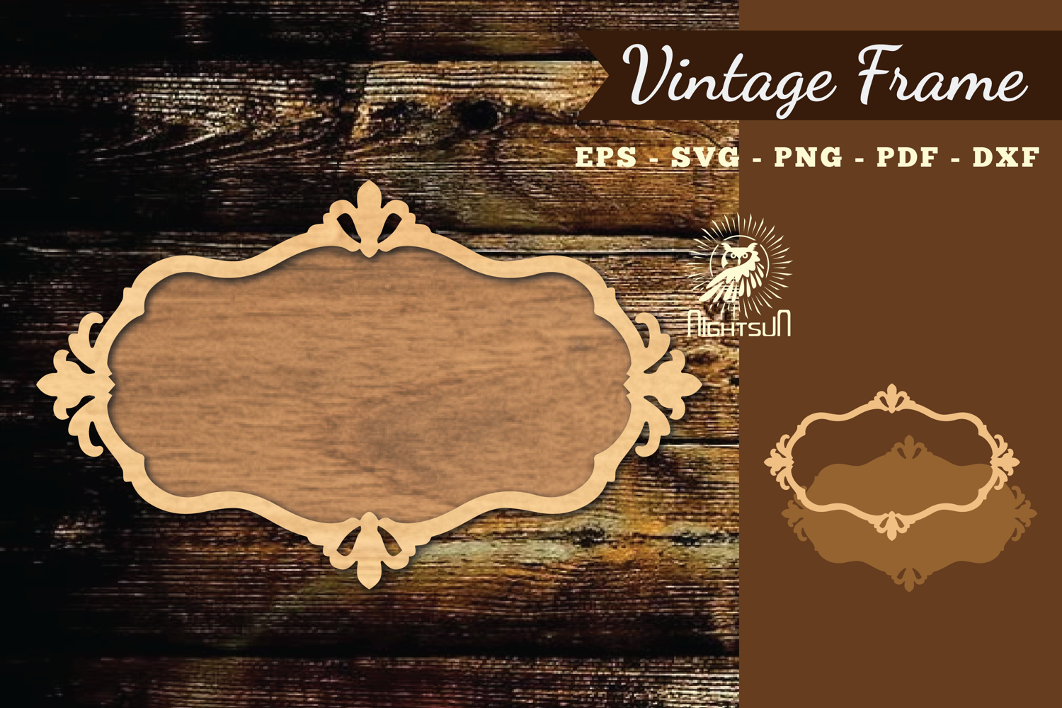 Vintage Lasercut Frame SVG product image 1