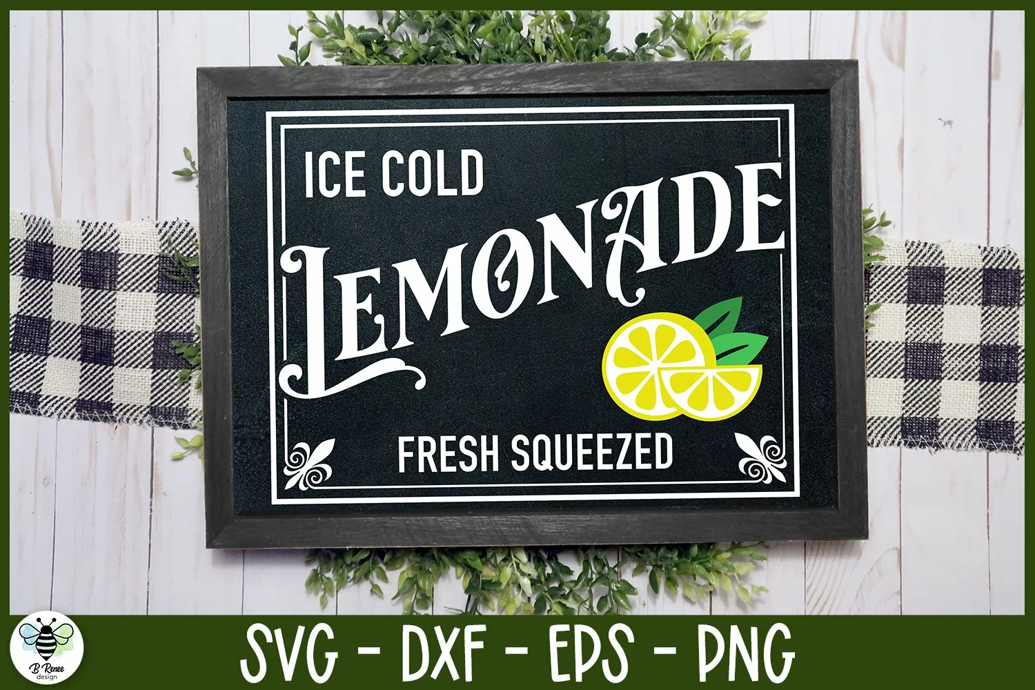 Ice Cold Lemonade SVG being shown on a black rectangular sign