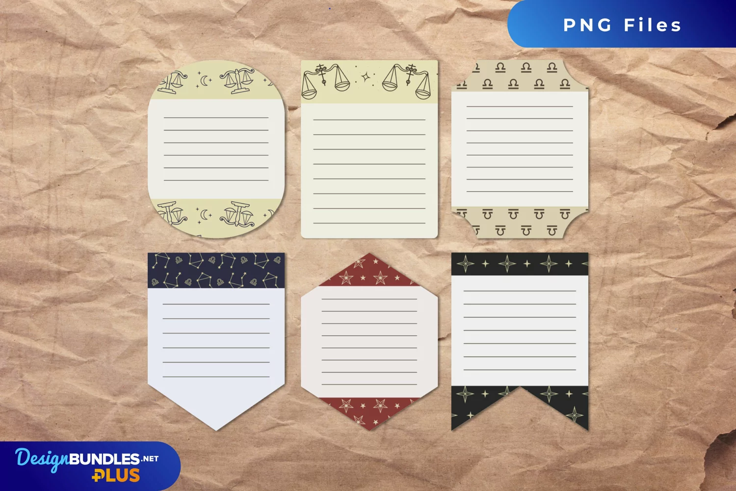 Vintage Libra Seamless Pattern Shaped Journaling Area product image 1