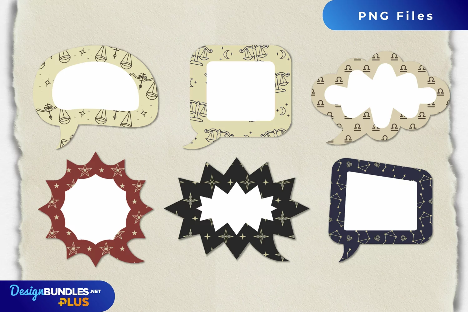 Vintage Libra Seamless Pattern Speech Bubbles product image 1