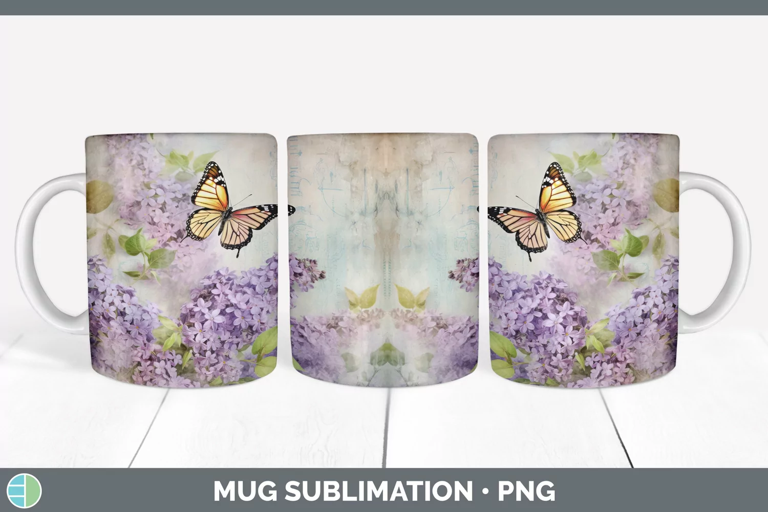 GorgeousDecoupage Lilacs Mug Wrap design.