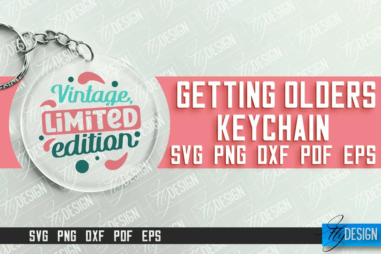 Getting Olders Keychain SVG Design | Funny Key Keychain Svg product image 1