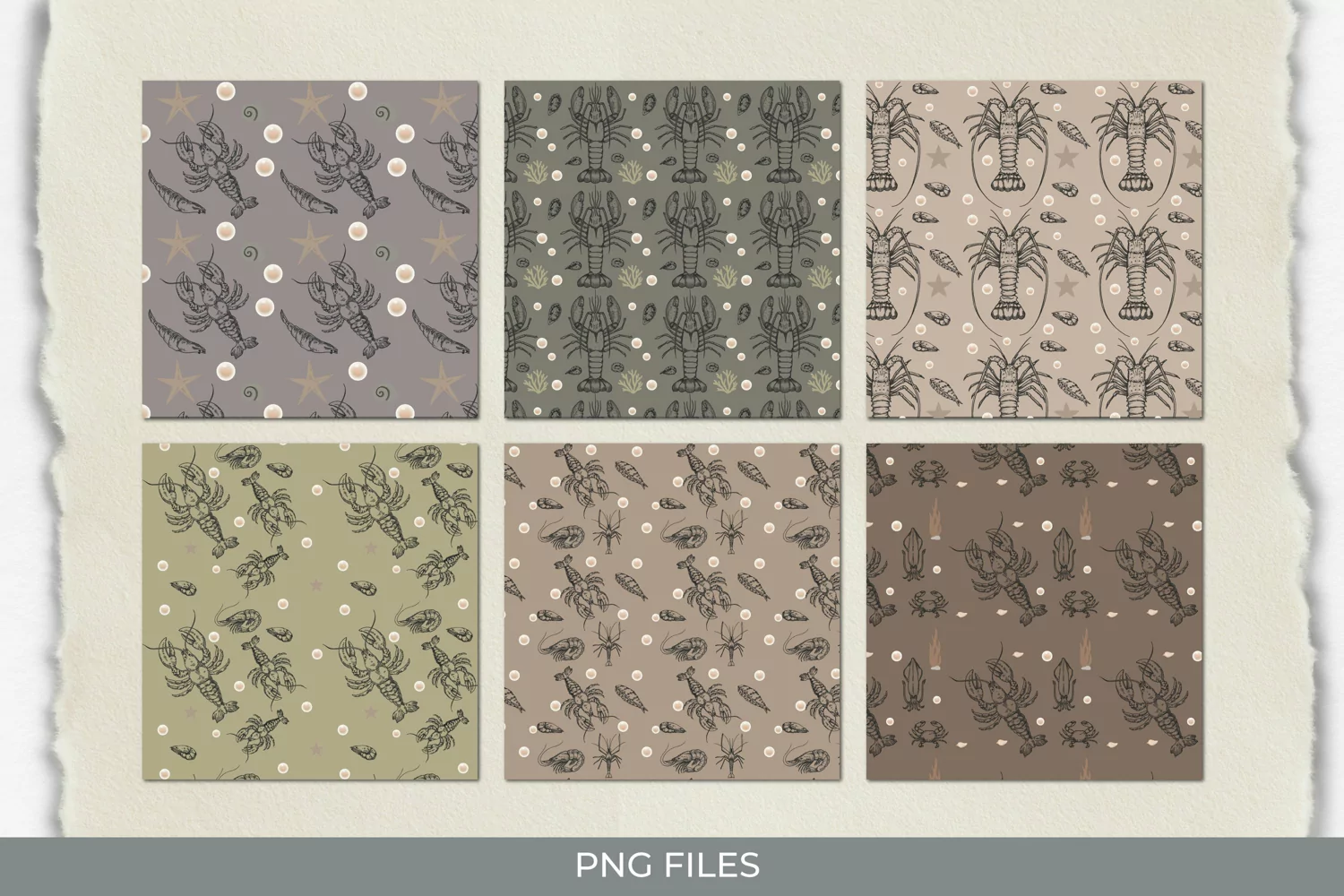 Vintage Lobster Seamless Pattern Paper Pack product image 1