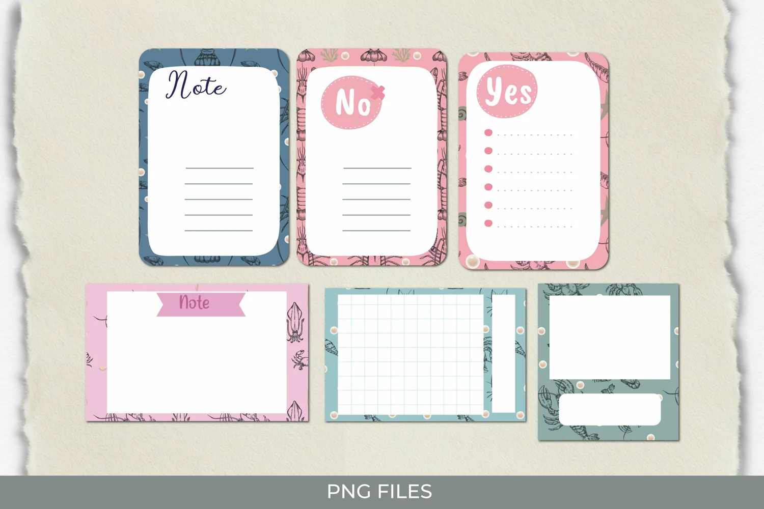 Vintage Lobster Seamless Pattern Shaped Journaling Page product image 1