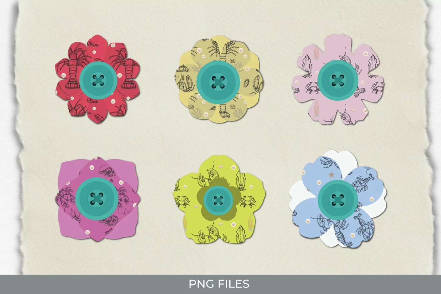 Vintage Lobster Seamless Pattern Button product image 1