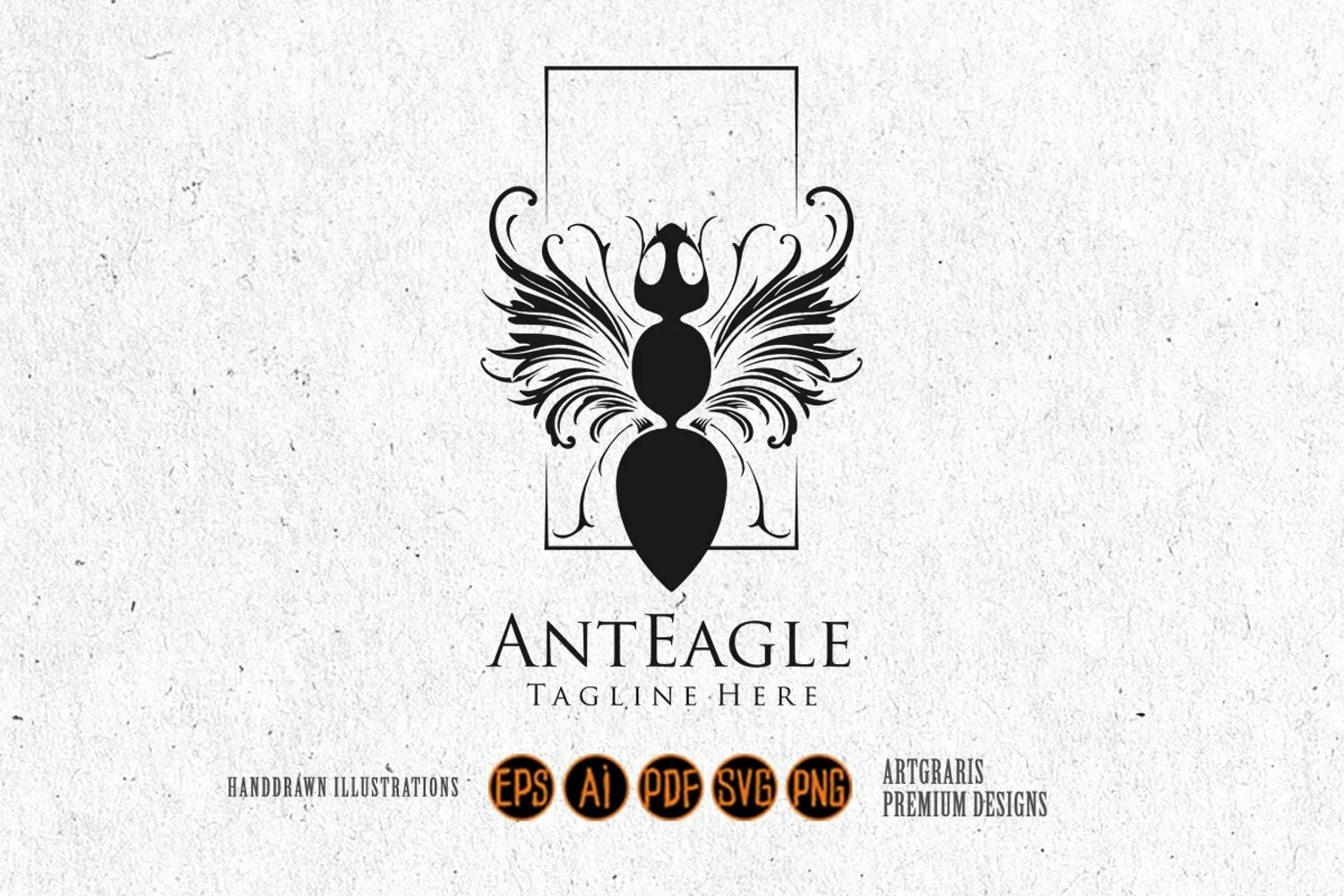 Vintage luxury ant logo mascot silhouette product image 1