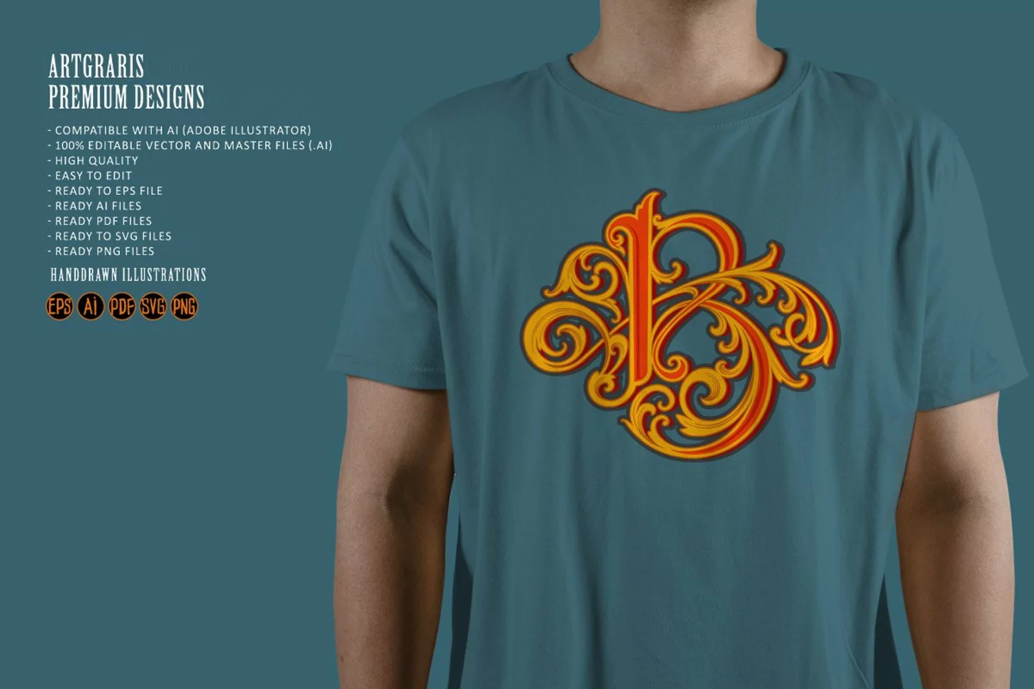 Vintage luxury lettering B monogram flourish product image 1