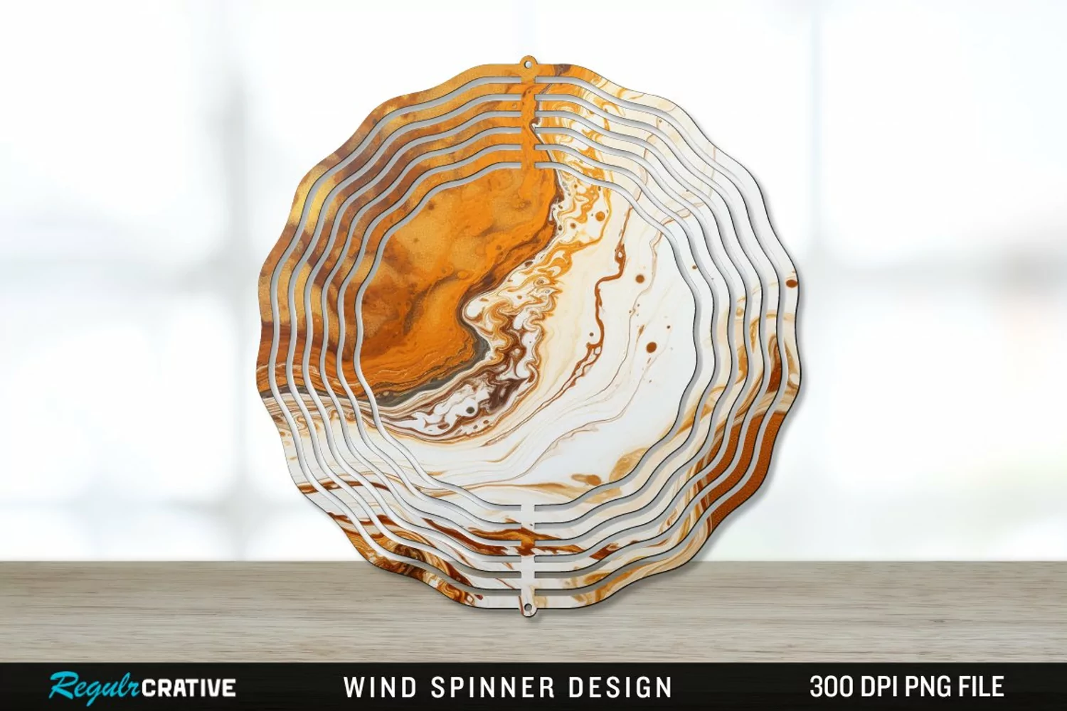 Vintage Marbled Wind Spinner Sublimation PNG Design product image 1