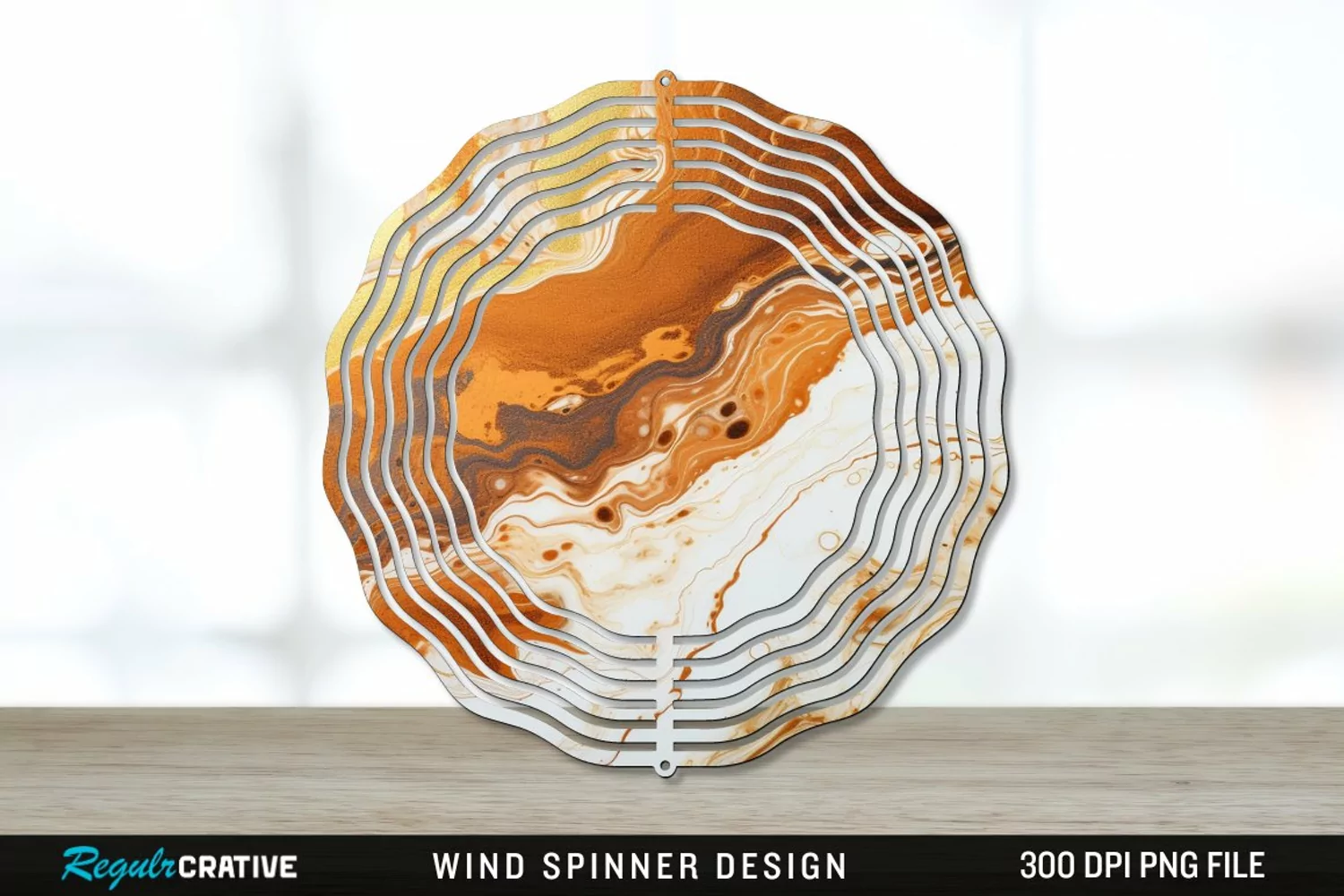 Vintage Marbled Wind Spinner Sublimation PNG Design product image 1