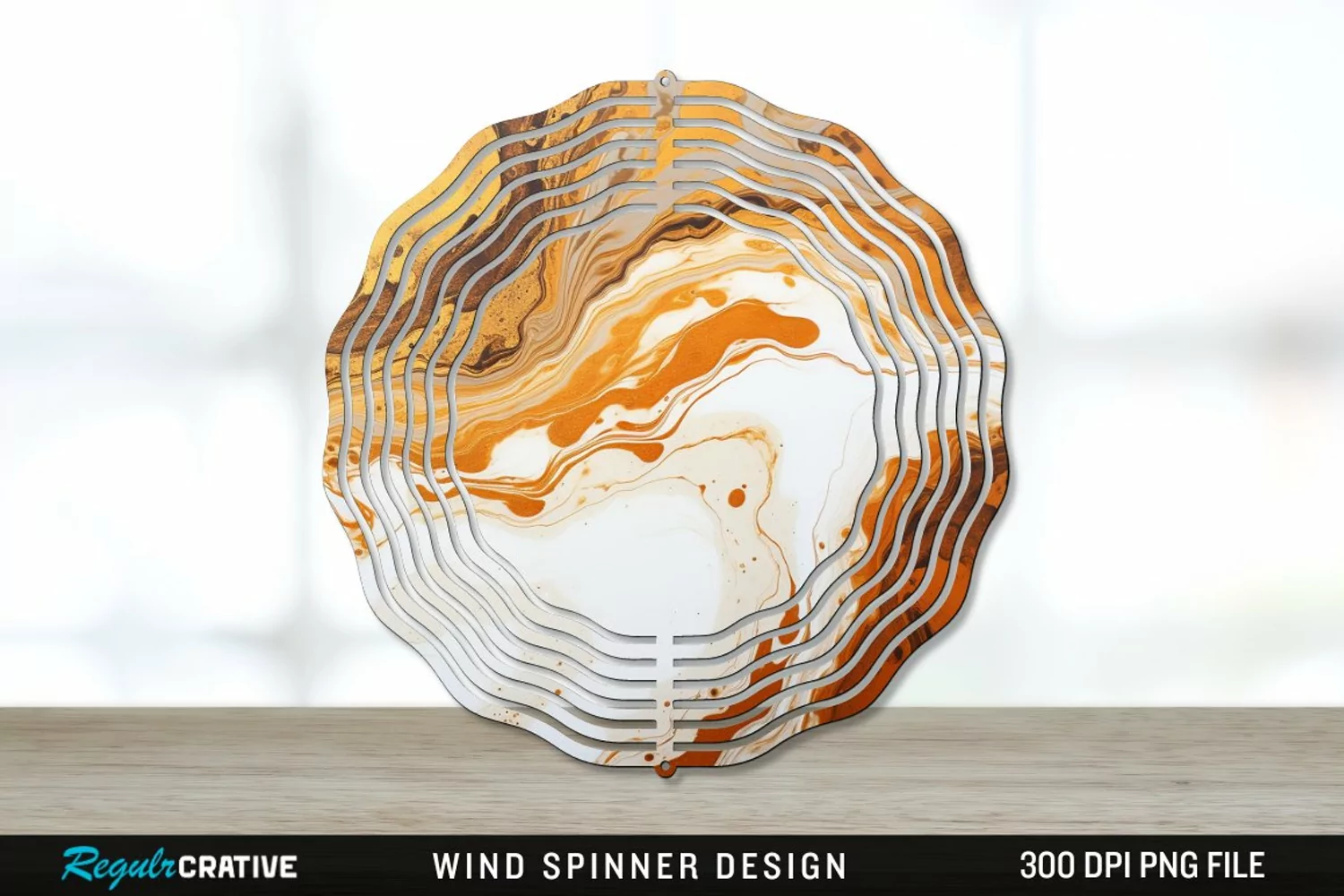 Vintage Marbled Wind Spinner Sublimation PNG Design product image 1