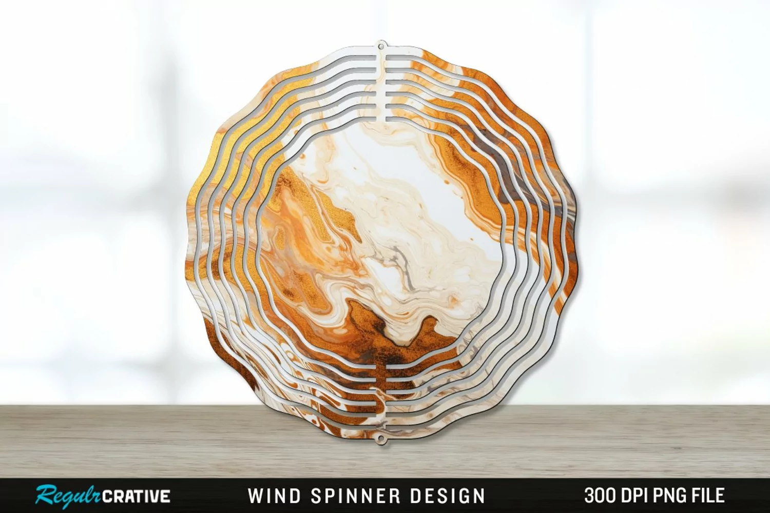 Vintage Marbled Wind Spinner Sublimation PNG Design product image 1