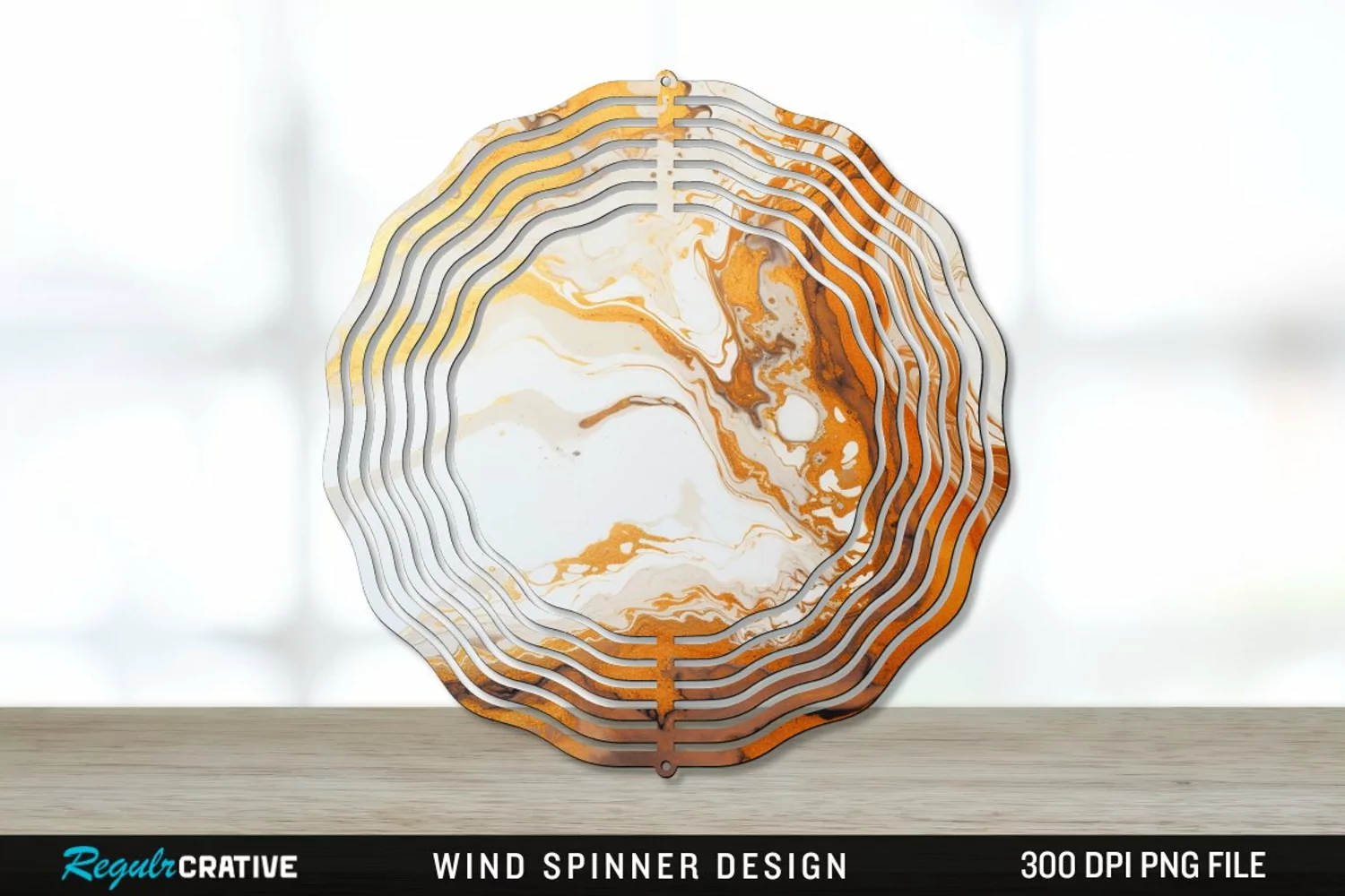 Vintage Marbled Wind Spinner Sublimation PNG Design product image 1