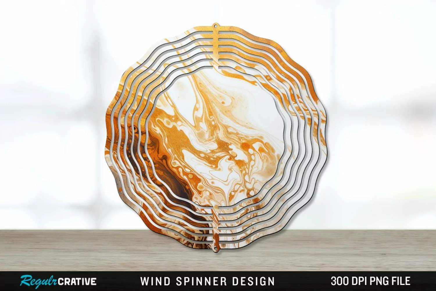 Vintage Marbled Wind Spinner Sublimation PNG Design product image 1