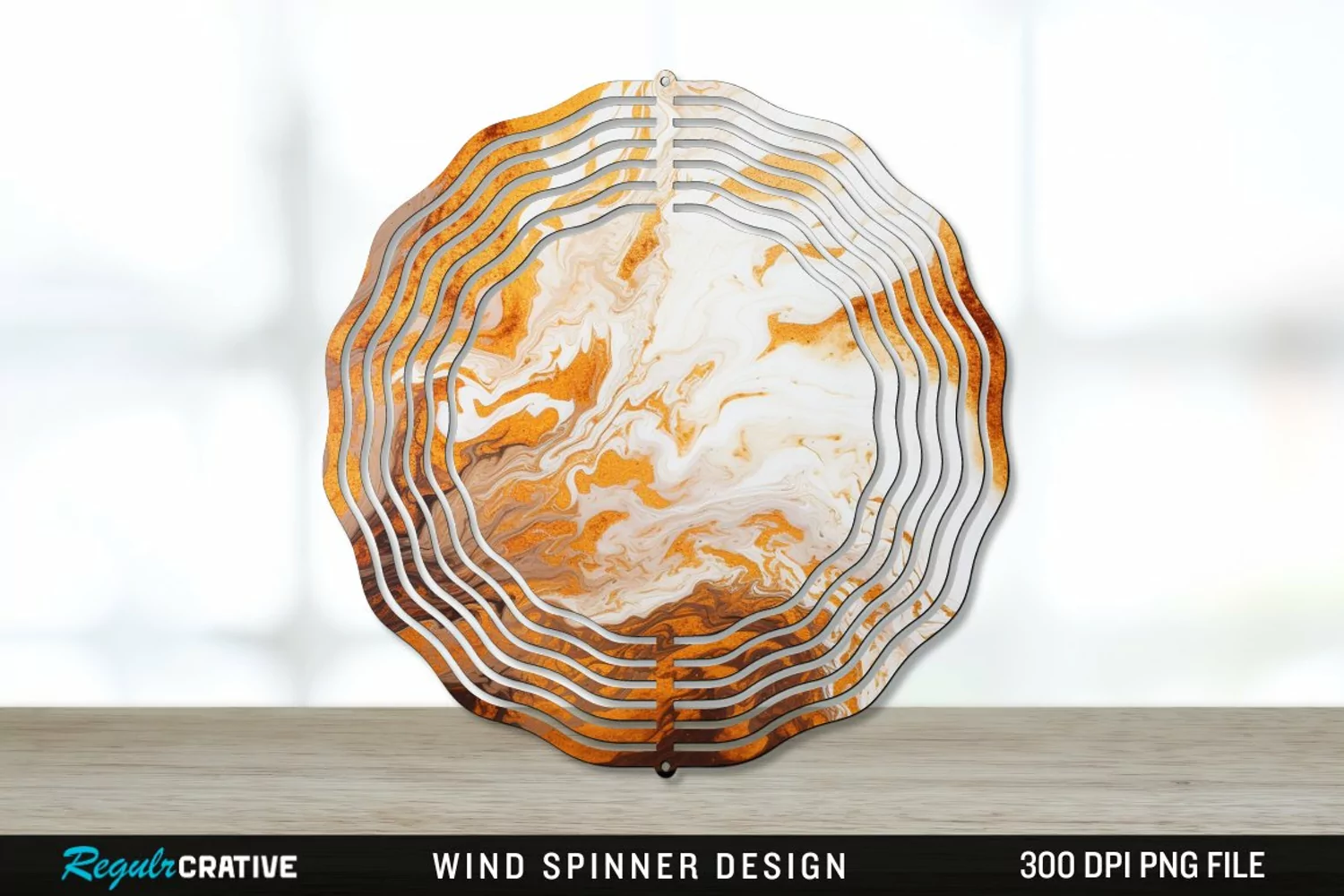 Vintage Marbled Wind Spinner Sublimation PNG Design product image 1