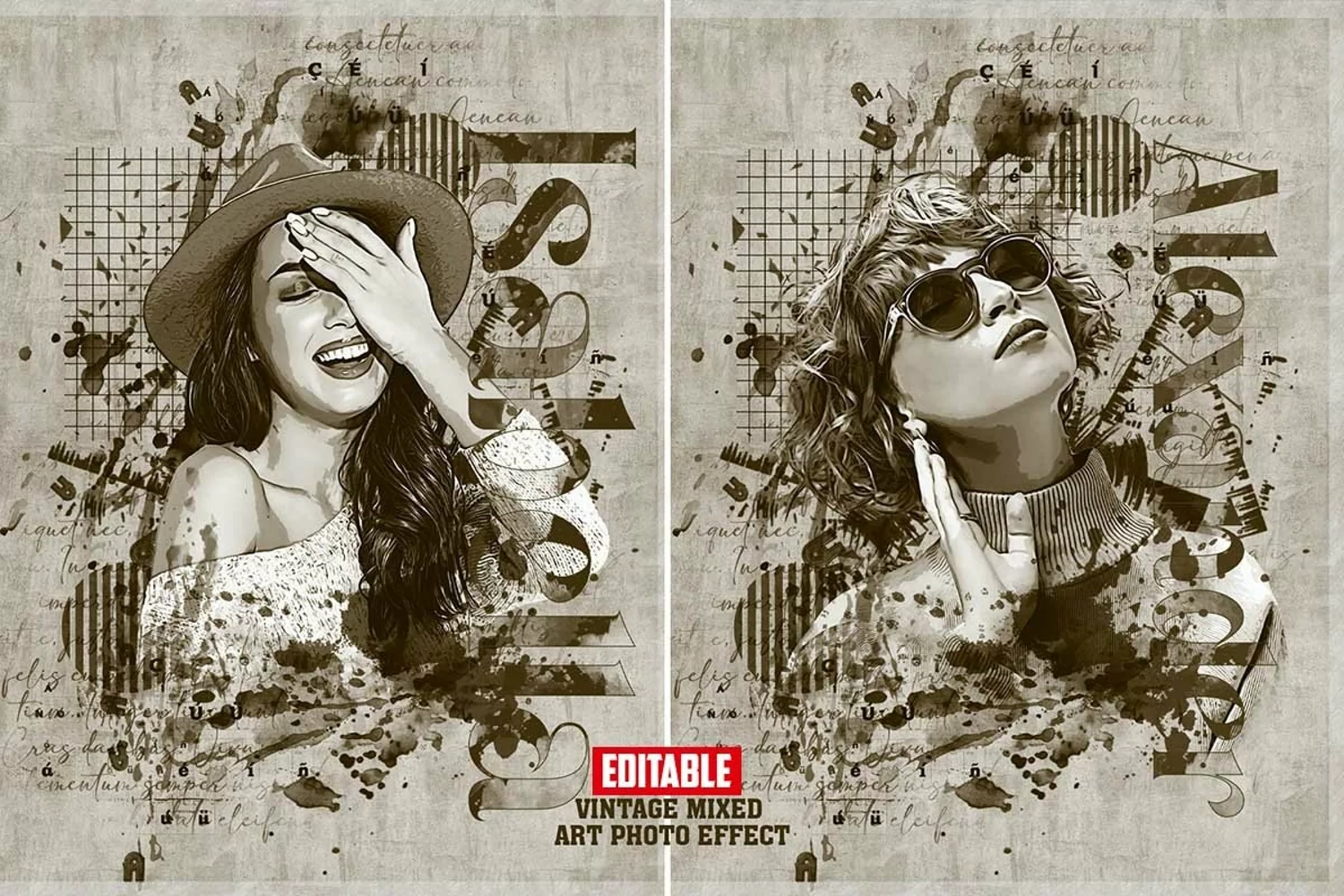 Vintage Mixed Art Photo Effect product image 1