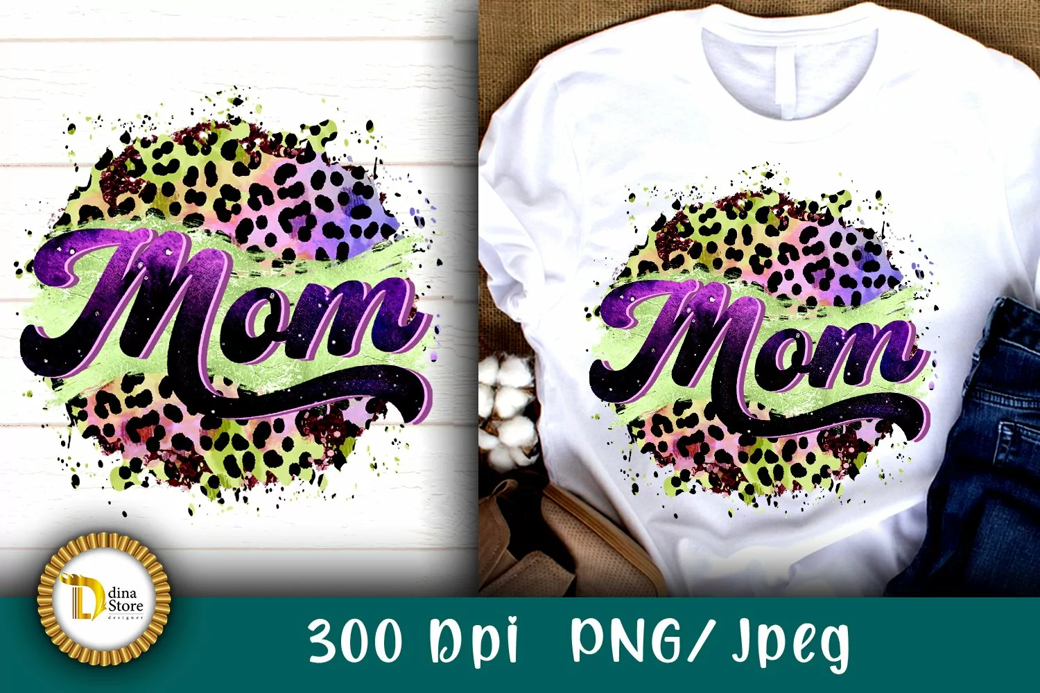 Vintage Mom Word Mothers day Sublimation PNG product image 1