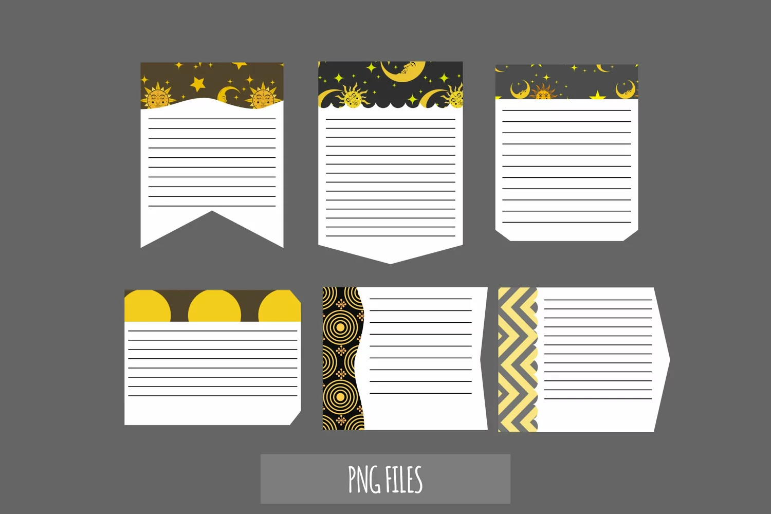 Vintage Moon and Sun Seamless Pattern Shaped Journaling Area product image 1